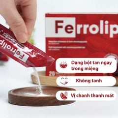 Sắt sinh học Ferrolip cho bà bầu và người thiếu máu, nhập khẩu từ Ý (Hộp 20 gói)