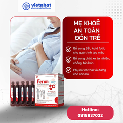 Sắt hữu cơ dạng nước Feron Daily - Bổ sung sắt và vitamin cho mọi lứa tuổi, hộp 20 ống