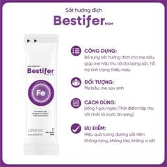 Sắt nước hướng đích Bestifer Mom cho mẹ bầu và sau sinh, giảm thiếu máu do thiếu sắt, hộp 24 gói