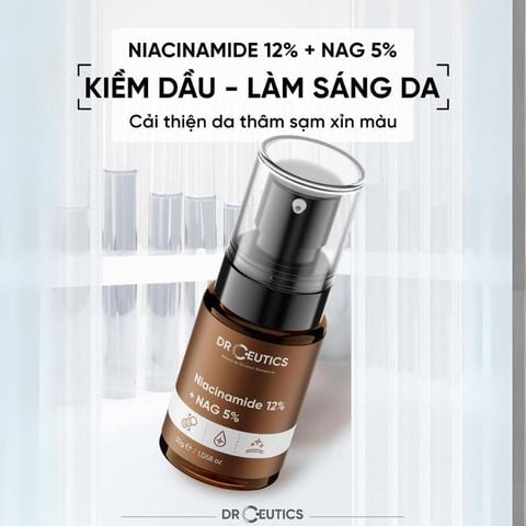 Sáng Da, Mờ Thâm Nám Hiệu Quả Với Serum B3 DrCeutics Niacinamide 12% + NAG 5%, Chai 30 gram