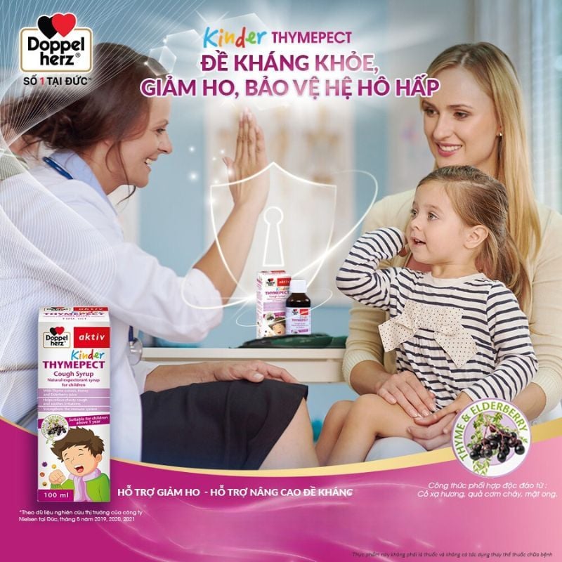 Siro ho cho bé Kinder Thymepect Doppelherz , nhập khẩu từ Đức