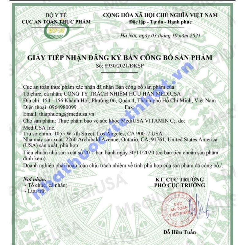 Viên uống Vitamin C 1000mg MediUSA - Giải Pháp Toàn Diện Cho Hệ Miễn Dịch Khỏe Mạnh, Hộp 30 viên