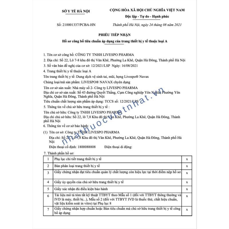 LiveSpo NAVAX màu đỏ, chuyên dụng dạng xịt mũi giúp giảm nguy cơ viêm đường tai, mũi, họng (mẫu mới, hộp 10 ống x 4ml)