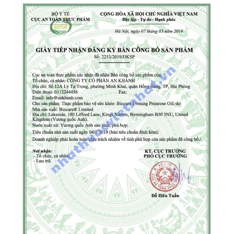 Tinh Dầu Hoa Anh Thảo BioCare - Hỗ Trợ Cân Bằng Nội Tiết Từ Anh Quốc, Hộp 30 Viên
