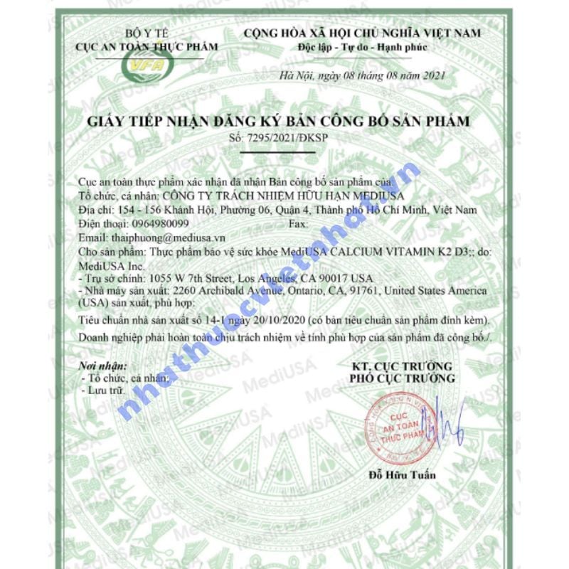 Viên uống bổ sung canxi của Mỹ MediUSA Calcium Vitamin K2 D3 - Giúp xương chắc khoẻ, ngăn ngừa loãng xương ở người lớn tuổi, hộp 30 viên