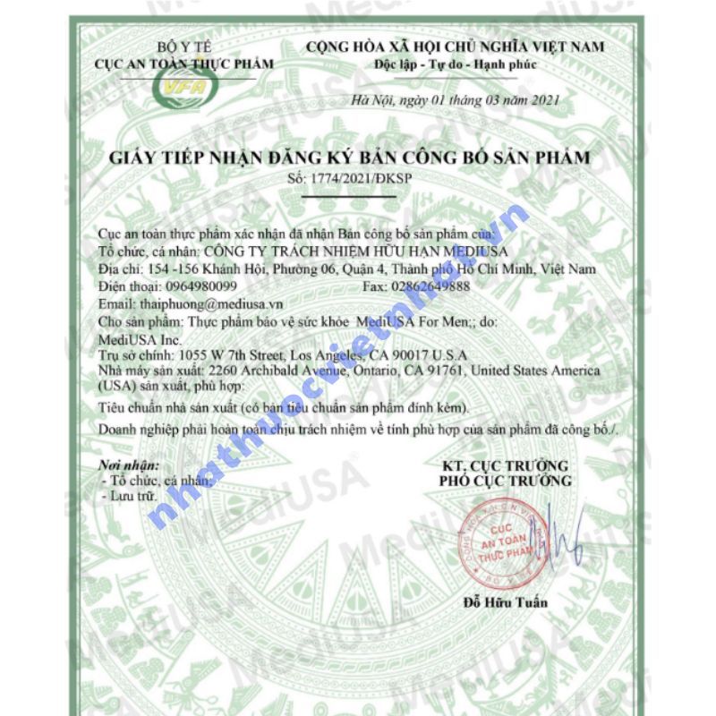 Viên uống MediUSA For MEN - Giải pháp tăng cường sinh lực phái mạnh từ thảo dược thiên nhiên, hộp 30 viên