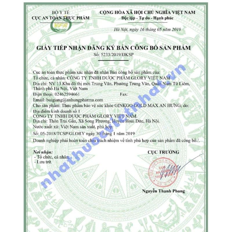 Viên uống Ginkgo Gold Max An Hưng giúp cải thiện trí nhớ, tăng tuần hoàn não, hộp 30 viên