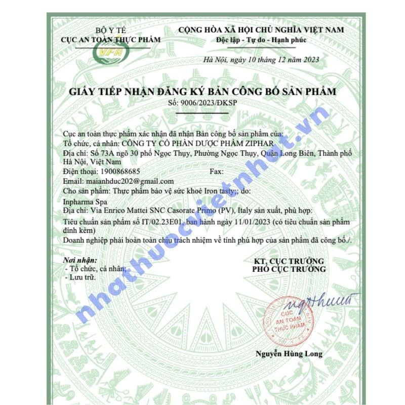 Sắt Nhỏ Giọt Iron Tasty Từ Ý - Giải Pháp Toàn Diện Cho Trẻ Thiếu Máu Thiếu Sắt, Chai 30ml