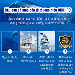 Viên sụn cá mập Orihiro của Nhật giúp chống oxy hoá, giảm viêm và đau khớp, hộp 360 viên