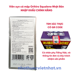 Viên sụn cá mập Orihiro của Nhật giúp chống oxy hoá, giảm viêm và đau khớp, hộp 360 viên