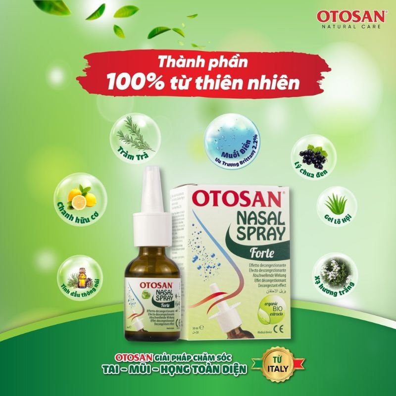 Xịt mũi người lớn Otosan Nasal Spray Forte giúp hết tắc nghẹt mũi, sổ mũi