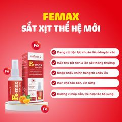 Sắt xịt Fe Max - Bổ sung sắt hữu cơ cho trẻ dạng xịt, ngừa thiếu máu hiệu quả
