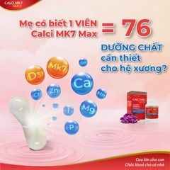 Calci MK7 Max - Bổ sung canxi hữu cơ từ tảo biển đỏ, kết hợp với vitamin D3 và K2MK7, hộp 60 viên