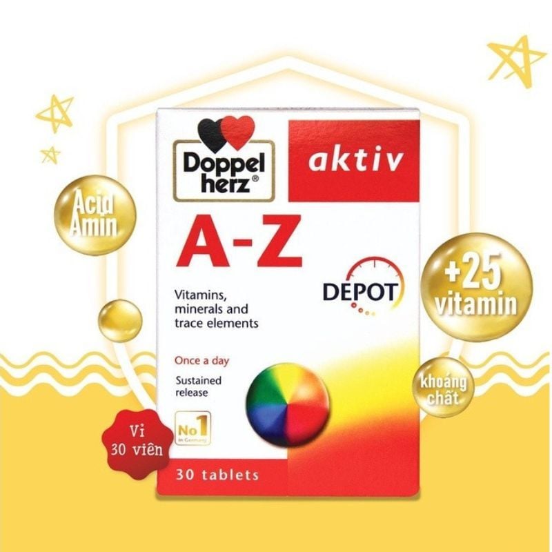 Viên uống Aktiv A-Z Depot Doppelherz bổ sung vitamin và khoáng chất (30 viên)