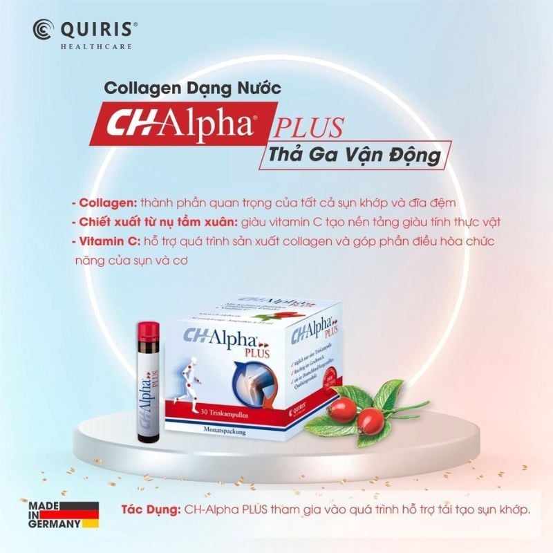 CH Alpha Plus - Hỗ trợ tái tạo sụn khớp, tăng cường sức khoẻ xương khớp (Hộp 30 ống)