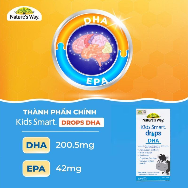 Nature’s Way Kids Smart Drop 20ml – Bổ sung DHA dạng giọt cho bé thông minh, mắt sáng