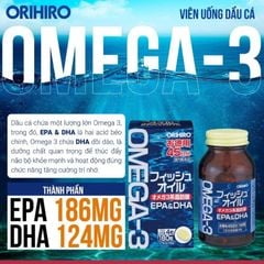 Viên uống dầu cá Omega 3 Orihiro Nhật - Giải pháp tối ưu cho tim mạch, não bộ và thị lực, hộp 180 viên