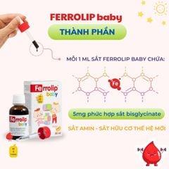 Sắt hữu cơ Ferrolip Baby - Hỗ trợ giảm nguy cơ thiếu máu, thiếu sắt ở trẻ em