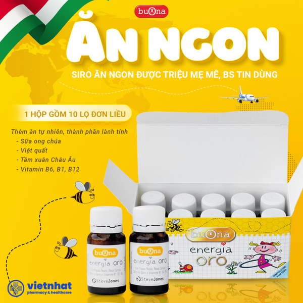 Review và feedback về Siro Energia Oro hỗ trợ cải thiện ăn ngon của Buona