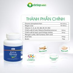 Viên uống tăng cường sức khỏe GS Extra Strong Multivitamin 50+ cho người lớn từ 50 tuổi, hộp 30 viên