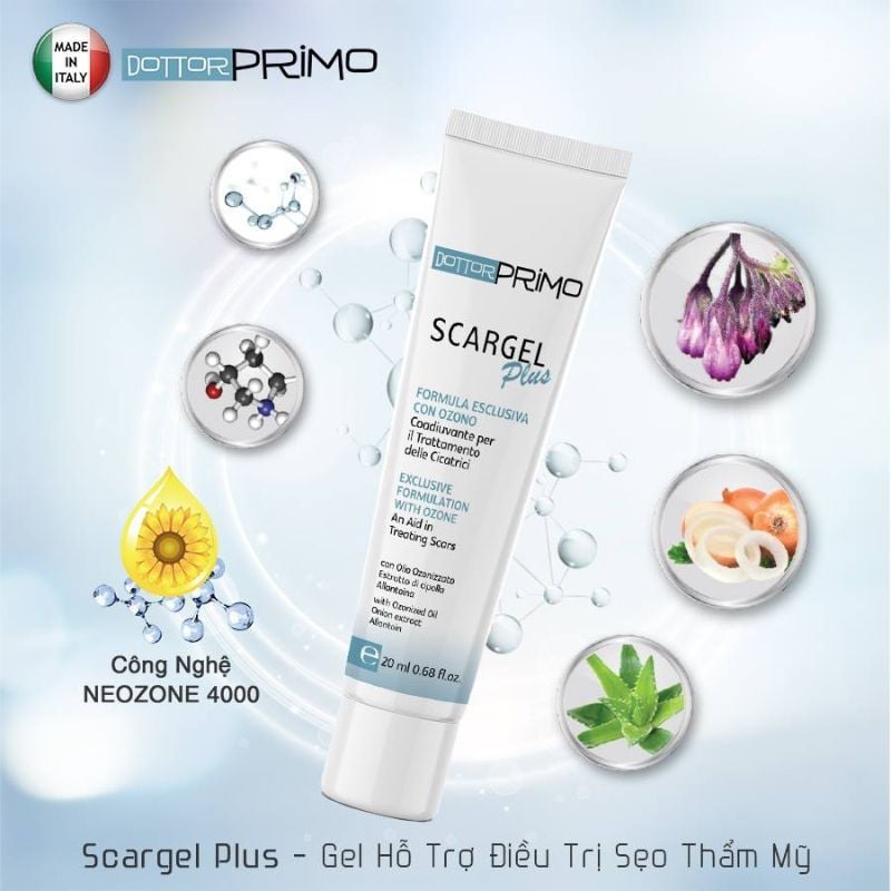 Kem trị sẹo Scargel Plus DottorPrimo - Giải pháp làm mờ sẹo hiệu quả từ Ý, tuýp 10ml