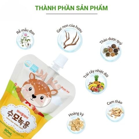 Nước Gạc Nhung Hươu ByPlay Sumo Deer Antler Liquid -  Giúp Bé Ăn Ngon, Tăng Cân Và Phát Triển Khỏe Mạnh