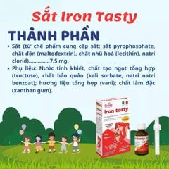 Sắt Nhỏ Giọt Iron Tasty Từ Ý - Giải Pháp Toàn Diện Cho Trẻ Thiếu Máu Thiếu Sắt, Chai 30ml