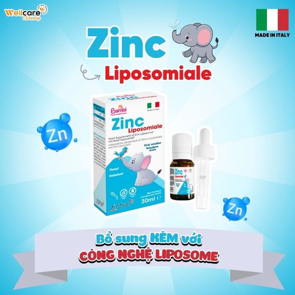 Kẽm ZinC Liposomiale Từ Ý - Bí Quyết Giúp Bé Ăn Ngon, Tăng Cường Đề Kháng Từ 0 Tháng Tuổi, Chai 30ml