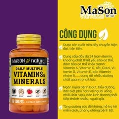 Mason Natural Daily Multiple Vitamins With Minerals - Bổ Sung Vitamin Và Khoáng Chất Cho Cơ Thể Khoẻ Mạnh