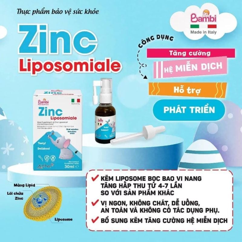 nhathuocvietnhat.vn - ZinC Liposomiale với công nghệ liposome từ Ý giúp bé hấp thu kẽm tối đa, tăng cường miễn dịch vượt trội
