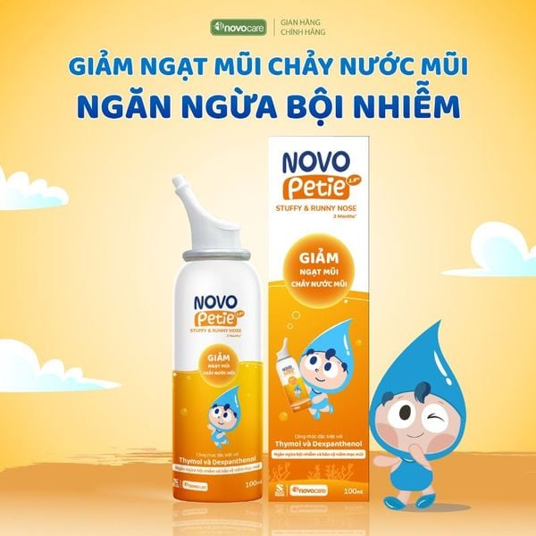Xịt mũi Novopetie 1.9% - Giảm sổ mũi, ngạt mũi, an toàn cho trẻ từ 3 tháng tuổi