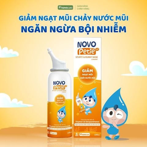 Xịt mũi Novopetie 1.9% - Giảm sổ mũi, ngạt mũi, an toàn cho trẻ từ 3 tháng tuổi