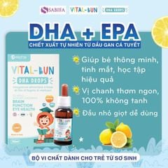 Vital-Bun DHA Drops Chính Hãng - Bổ Sung DHA, Hỗ Trợ Phát Triển Não Bộ Và Thị Lực Cho Trẻ Từ 0 Tuổi