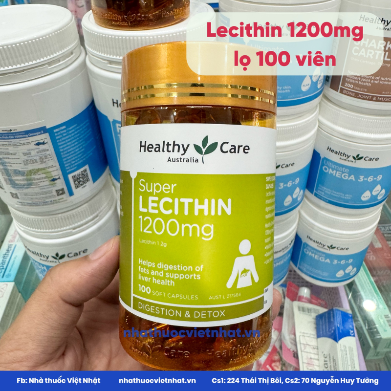 Mầm Đậu Nành Lecithin Healthy Care - Hỗ trợ giảm cholesterol, tăng cường chức năng gan, hộp 100 viên