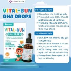 Vital-Bun DHA Drops Chính Hãng - Bổ Sung DHA, Hỗ Trợ Phát Triển Não Bộ Và Thị Lực Cho Trẻ Từ 0 Tuổi