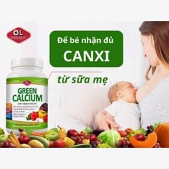 Canxi hữu cơ Green Calcium của Mỹ - Bổ sung canxi cho bà bầu, sau sinh và cho con bú, người lớn, hộp 100 viên