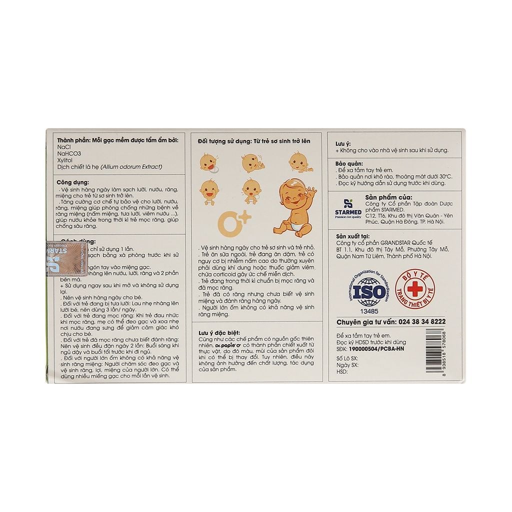 Gạc rơ lưỡi Dr. Papie giúp sạch lưỡi, nướu, răng hộp 30 gói