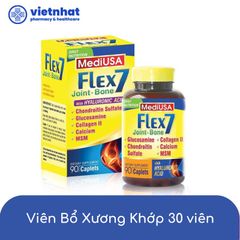 Viên bổ xương khớp MediUSA Flex 7 Joint-Bone - Giải pháp toàn diện cho sức khỏe xương khớp, Hộp 30 viên