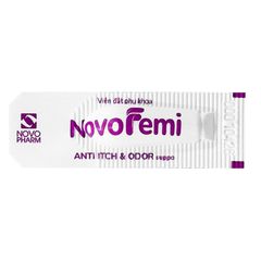 Viên đặt giảm ngứa khử mùi NovoFemi – Treat itch & odor suppo, hộp 2 vỉ x 7 viên