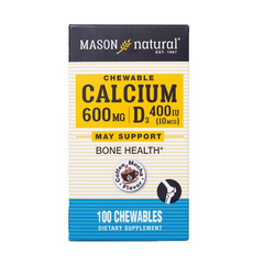 Viên Nhai Canxi Mason Natural 600mg + D3 Vị Coffee Mocha (100 viên) - Hỗ Trợ Xương Chắc Khỏe