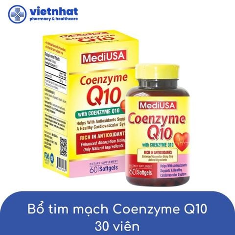 Viên uống Mediusa Coenzyme Q10 - Giải pháp toàn diện cho sức khỏe tim mạch, hộp 30 viên