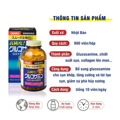 Viên uống bổ xương khớp Glucosamine Orihiro của Nhật - nhập khẩu chính hãng, hộp 900 viên