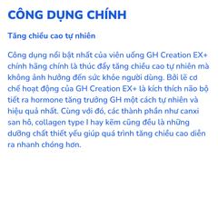 GH Creation EX+, Viên uống hỗ trợ tăng chiều cao chính hãng của Nhật, hộp 270 viên