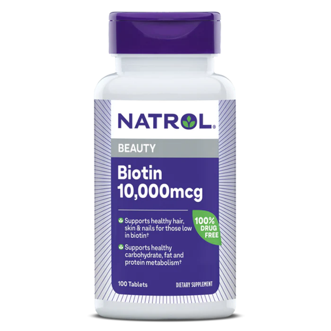 Natrol Biotin 10000 mcg - Hỗ trợ giảm rụng tóc hiệu quả, nhập khẩu chính hãng từ Mỹ