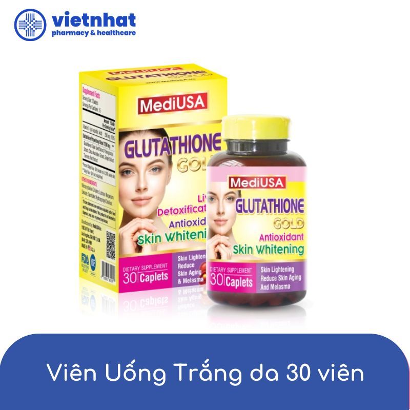mediusa glutathione gold Viên uống trắng da MediUSA Glutathione Gold, hộp 30 viên