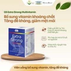 Viên uống bổ sung vitamin GS Extra Strong Multivitamin giúp tăng đề kháng, giảm mệt mỏi cho trẻ em từ 12 tuổi và người lớn, hộp 30 viên