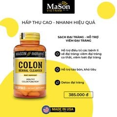 Viên uống hỗ trợ viêm đại tràng Mason Colon Herbal Cleanser May Support của Mỹ, hộp 60 viên