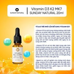 Vitamin D3 K2 MK7 Sunday Natural hỗ trợ tăng chiều cao cho bé của Đức, chai 20ml