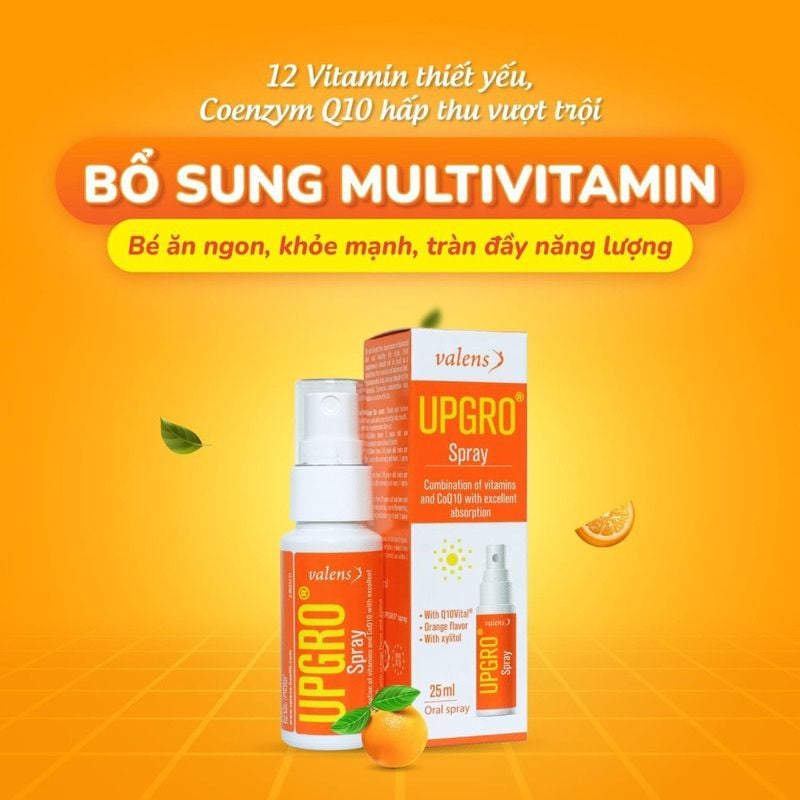 Xịt Upgro Spray - Bổ sung vitamin tổng hợp dạng xịt cho bé, nhập khẩu châu Âu