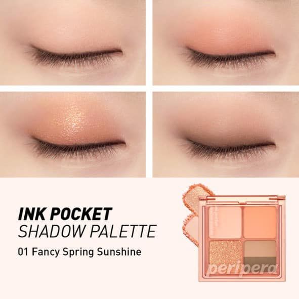 Phấn Mắt Peripera Ink 4 Ô Pocket Shadow Palette #01 Fancy Spring Sunshine